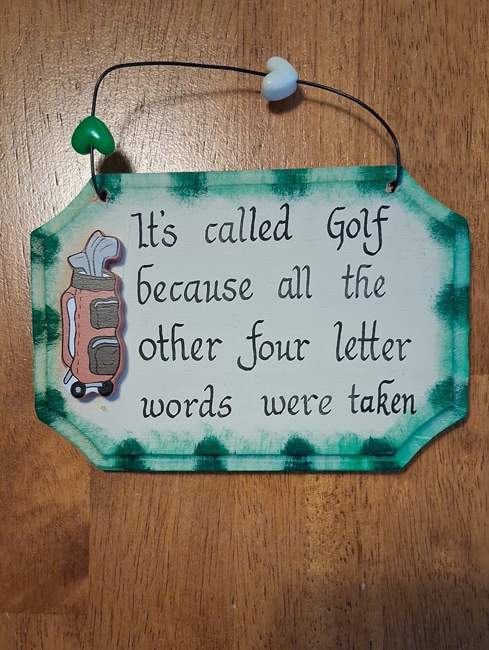 Golf Humor Wall Sign - Green Accent